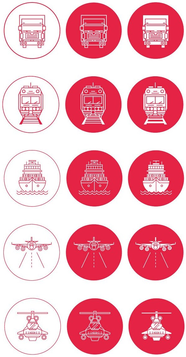Area213 transport icon set