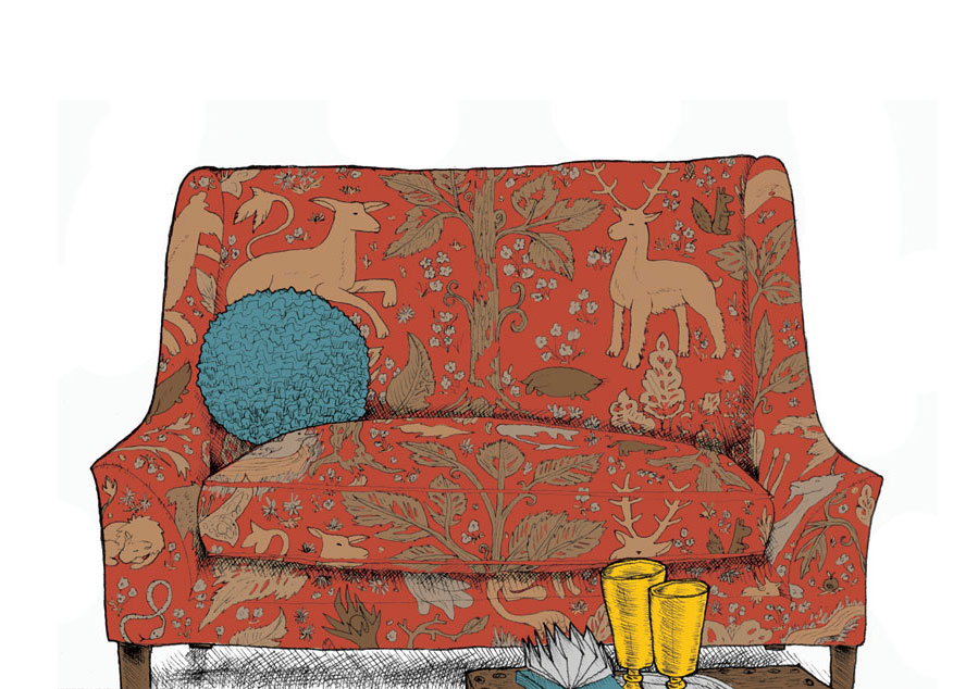 Patterned sofa illustration
