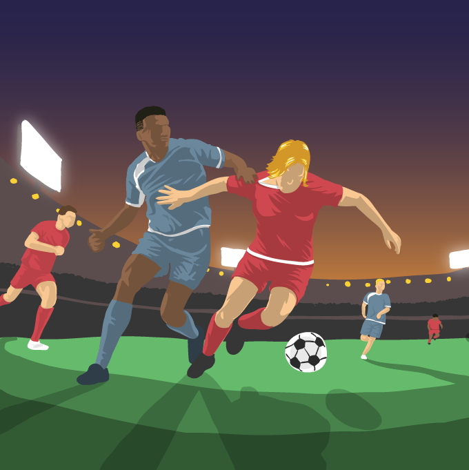 Soccer action poster