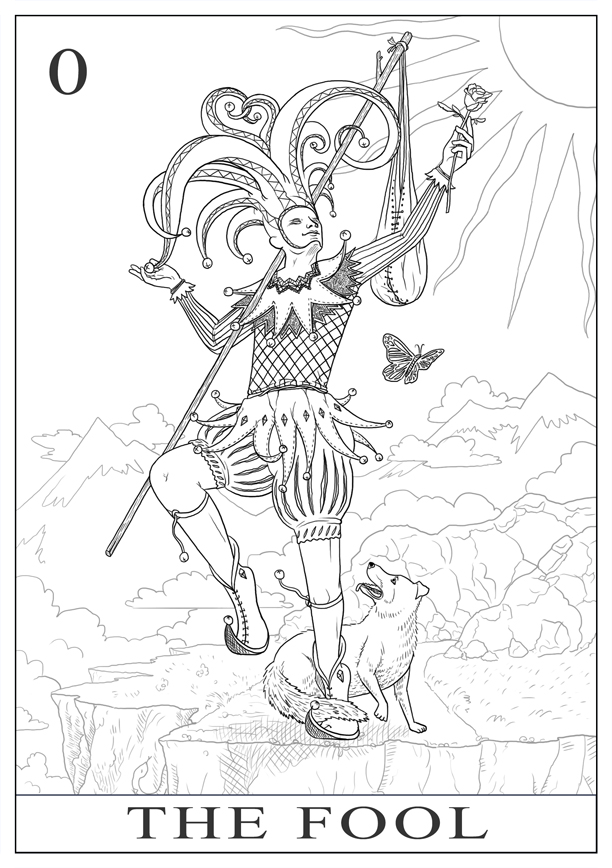 The Fool, tarot line art