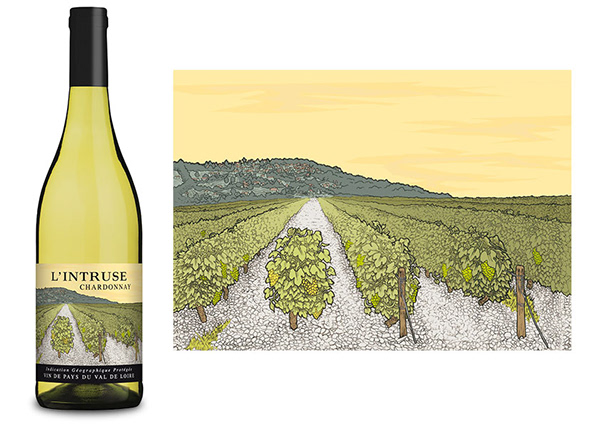 L'Intruse Chardonnay label illustration