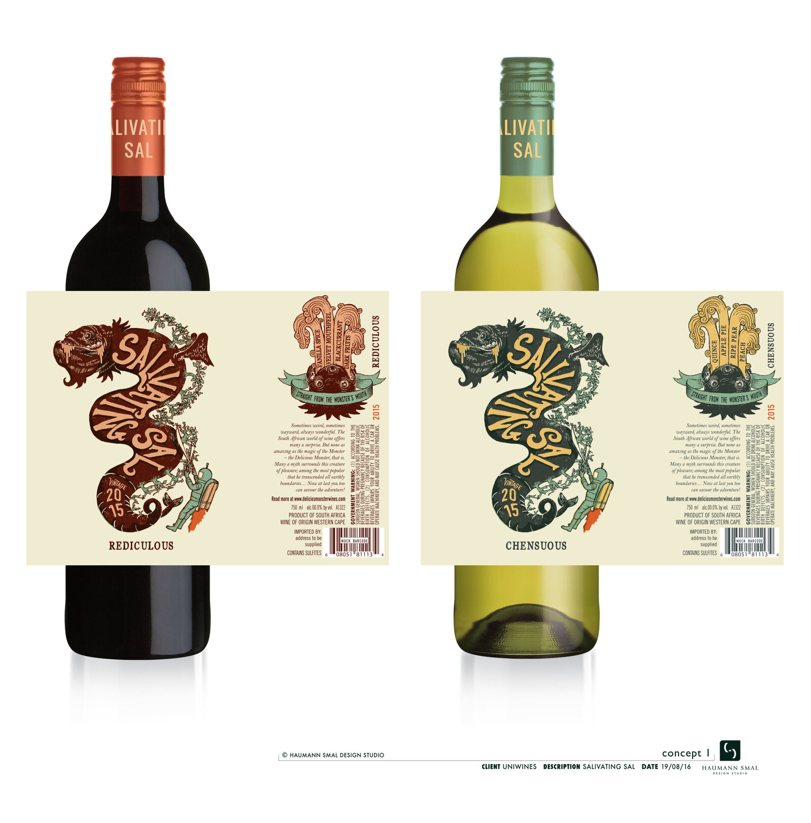 Salivating Sal wine label concepts