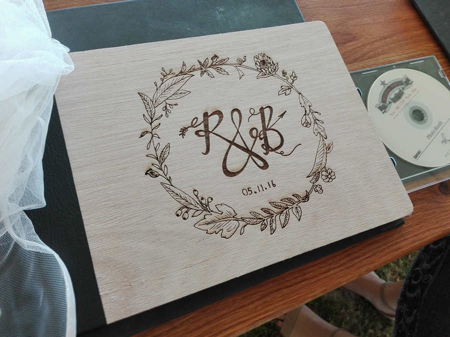 Engraved wedding guestbook